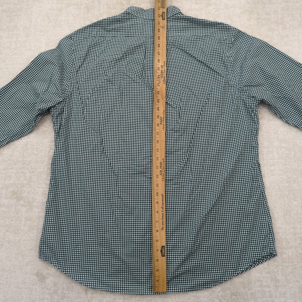 Ralph Lauren Button Down Shirt Mens XXL Green Gingham Slim Fit Stretch Pony - Picture 7 of 10